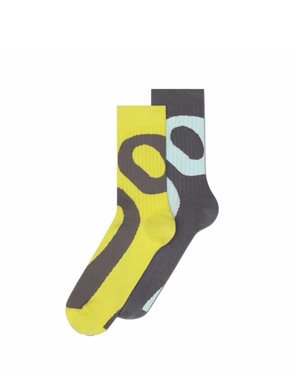 On Running Crew Socks 2-Pack — Yellow & Charcoal